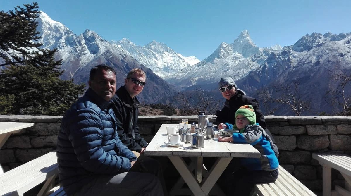 Breakfast in Everest view Hotel with Mount Everest View