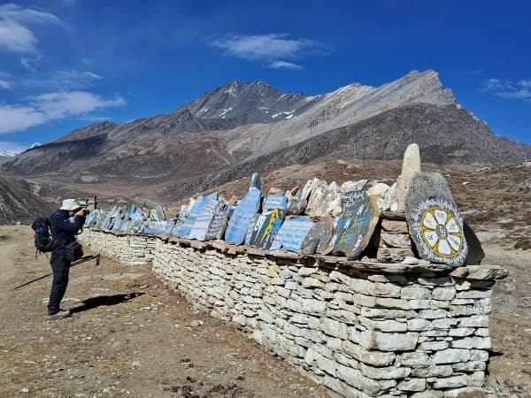 Mani wall during nar phu trek